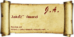 Jakó Amand névjegykártya